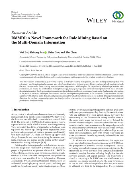 rmmdi|[PDF] RMMDI: A Novel Framework for Role Mining Based on the .